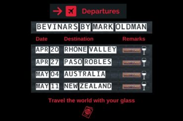 Bevinars Virtual Wine Classes - Retro Airport Departure Board (French version)