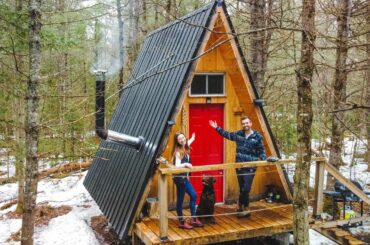 Overnight At Tiny Off-Grid Cabin In The Woods | Gourmet Grilled Cheese