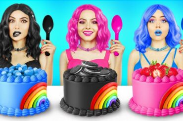 Black VS Pink VS Blue Food Challenge | Having Food of The Same Colors by RATATA CHALLENGE