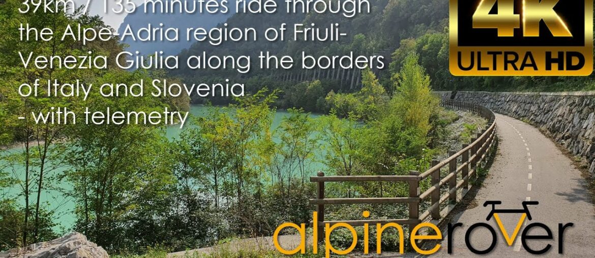 39km 120 minute ride through the Alpe-Adria Friuli wine region in Italy and Slovenia - With Overlay