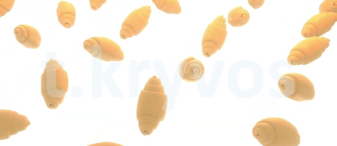 3d render French croissants on white background animation