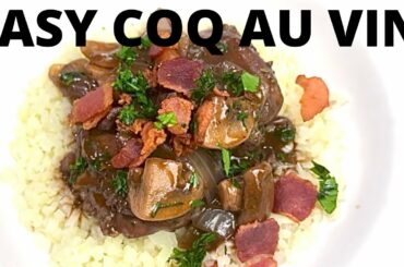 Easy Coq Au Vin | Red Wine Braised Chicken