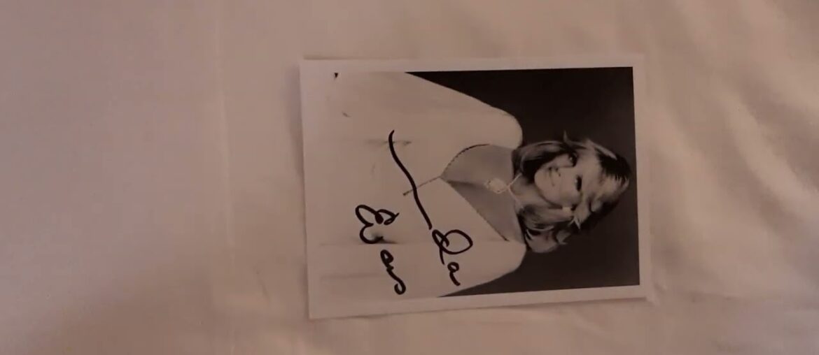 Linda Evans autograph. dynasty theme and French wine
