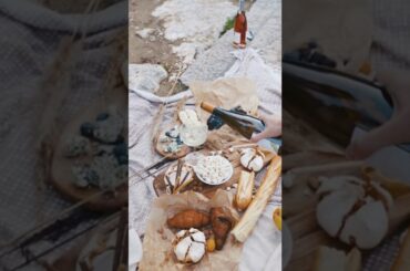 #Shorts - How to make French aperitif with white wine, croissants, popcorn, baguette and cheese