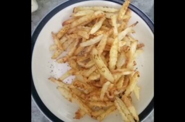 French fries in Airfrier by food menu art and travel #