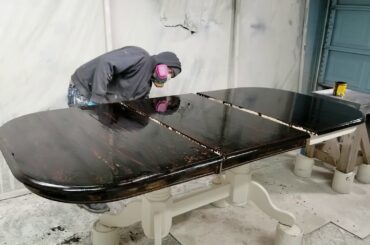 Painted Dining Table Makeover Project Part 2 - Stripping and Staining