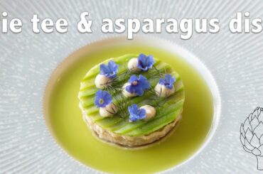 Green asparagus & pie tee dish | Fine dining vegetarian