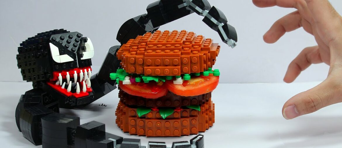 LEGO Burger For Venom GIRL : Stop Motion Cooking & ASMR Funny Videos