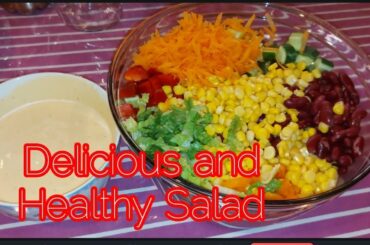 How to make easy and healthy Salad Recipe.with French Dressings & Dip