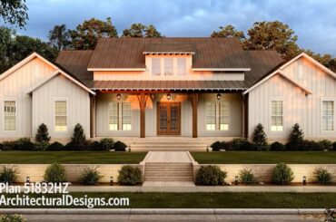 Three Bed Modern Farmhouse Plan 51832HZ Virtual Walkthrough Tour - BEST Modern Farmhouse Floor Plan!