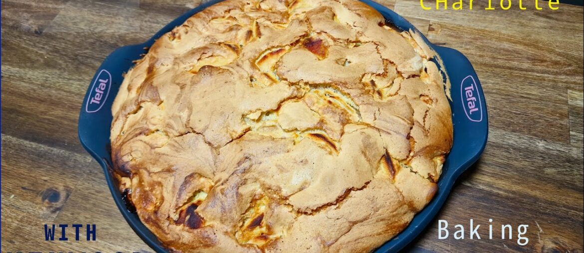 French apple cake - quick and easy recipe. Biscuit charlotte with apples is a tender and light cake.