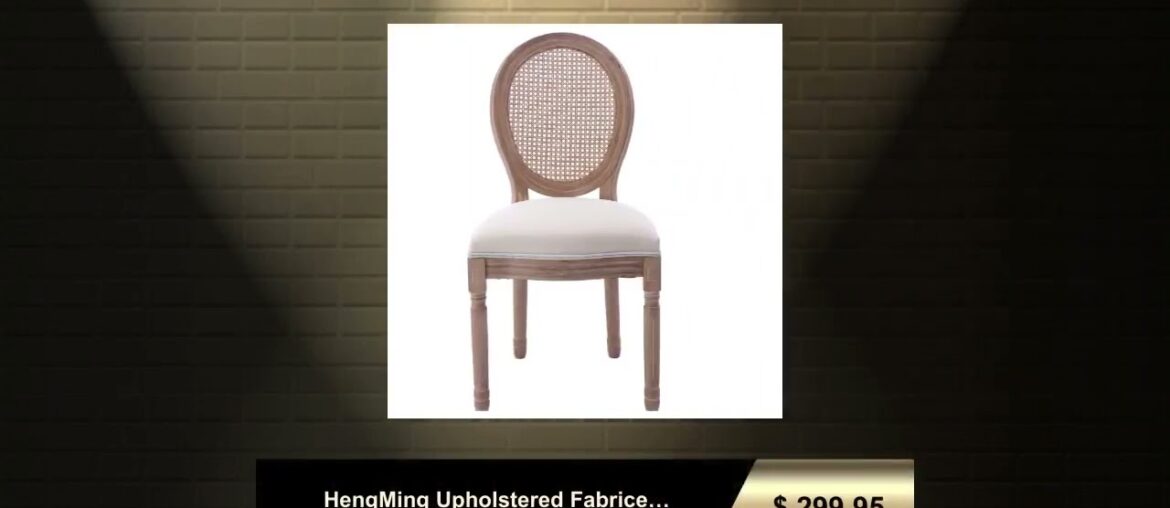 HengMing Upholstered Fabrice With Rattan Back French Dining Chair with rubber legs,Set of 2,Beige HengMing Upholstered Fabrice With Rattan Back French Dining Chair with rubber legs,Set of 2,Beige