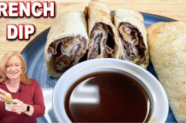 FRENCH DIP Baked TORTILLA WRAP with Au Jus Dipping Sauce