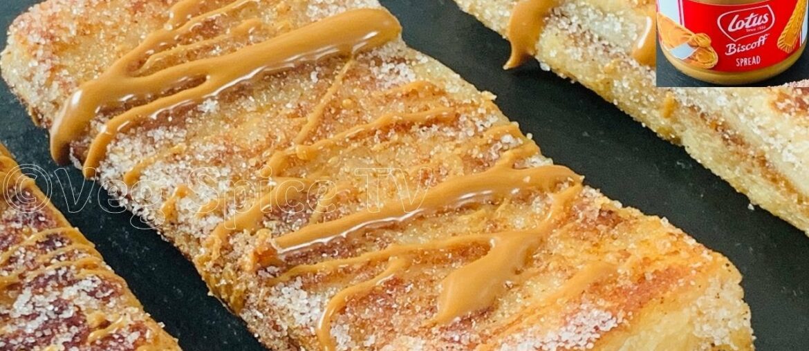Biscoff & Cinnamon Vegan French Toast Sticks | Egg less French Toast Recipe | 5 minutes French Toast