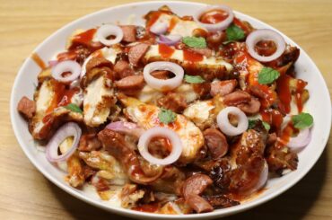 Chicken Loaded Fries with Cheese Sauce Recipe | crispy Delicious| Crispy French Fries & Cheese Sauce