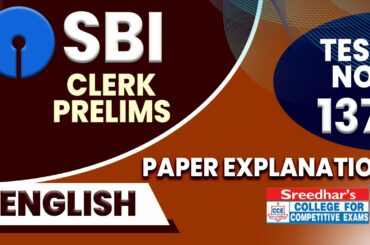 SBI CLERK 2022 PRELIMS MOCK TEST NO-137 | ENGLISH PRACTICE SET WITH IMPORTANT QUESTIONS
