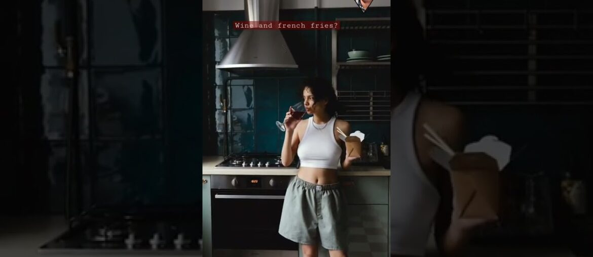 red wine with french fries