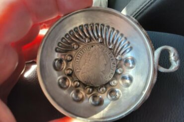 THRIFTED 312 YEARS OLD! Antique 1710 Louis XIV Coin Inlaid French Silver Winemaker Taster & Purses!