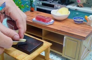 Easy Miniature Beef Wagyu and Sauteed Cauliflower with French Fries Recipe / ASMR Miniature Food