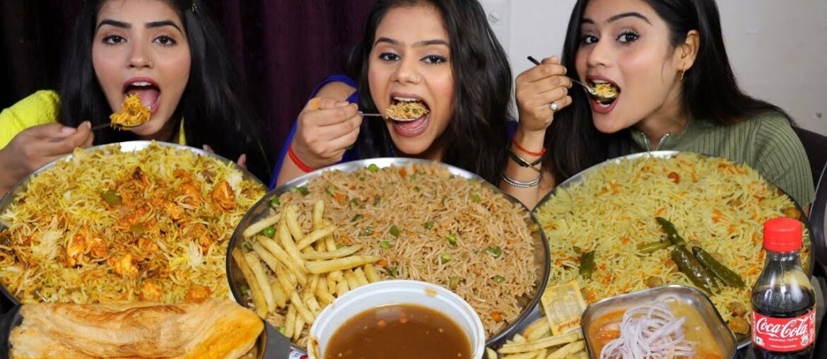 Fried Rice, Patties, Biryani, French Fries, Paneer Rice and Soup Eating Challenge | Food Challenge