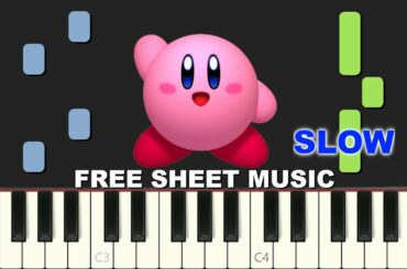 SLOW piano tutorial "GOURMET RACE" Kirby theme, Nintendo, with free sheet music (pdf)