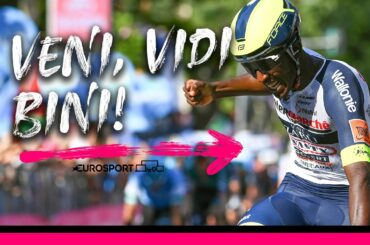 Biniam became the first Black African rider in history to win a stage at a Grand Tour! | Eurosport