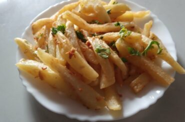 CRISPY FRENCH FRIES WITH GARLIC BUTTER POTATO RECIPE