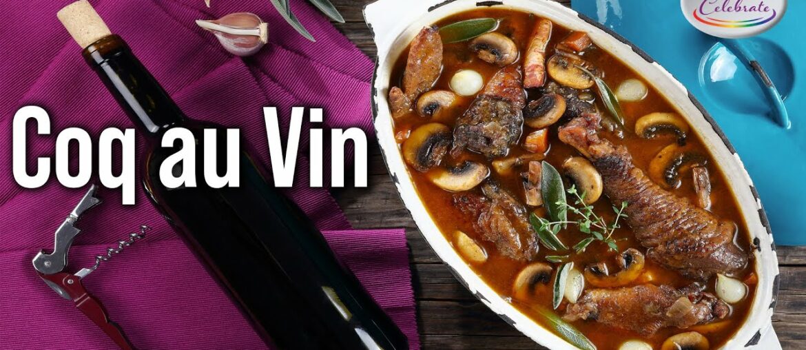 Coq au Vin - A Simple French Recipe of Chicken Braised in Red Wine
