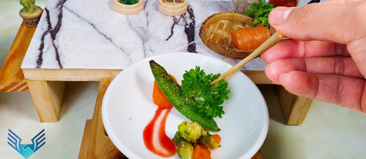 The Best Miniature Pan Fried Sweet Beans with Oyster Sauce Recipe / Miniature Food Cooking