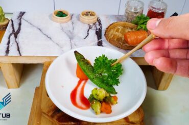 The Best Miniature Pan Fried Sweet Beans with Oyster Sauce Recipe / Miniature Food Cooking