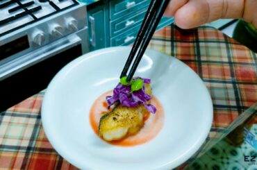 Homemade Miniature Pan Fried Mahi Fish and Purple Cabbage Salad Recipe / Miniature Food Cooking