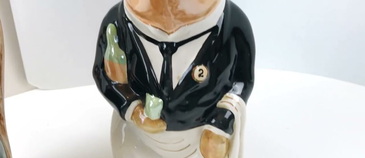 Antique French Hand Painted Ceramic Barbotine Pig Pitchers Antique French Hand Painted Ceramic Barbotine Pig Pitchers