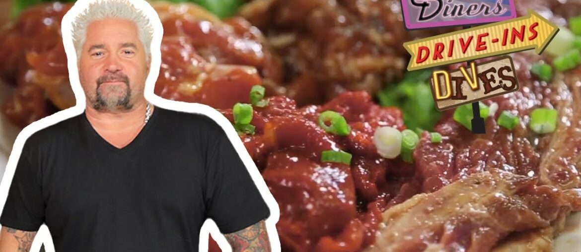 Guy Fieri Eats All-You-Can-Eat Korean BBQ | Diners, Drive-Ins and Dives | Food Network