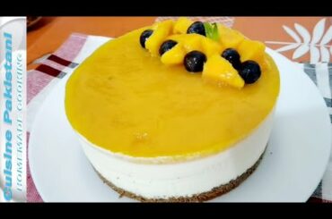 No-Bake Mango Cheese Cake Easy Recipe By Cuisine Pakistani in France