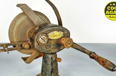 Antique Rusty French Hand Cranked Grinder - Restoration