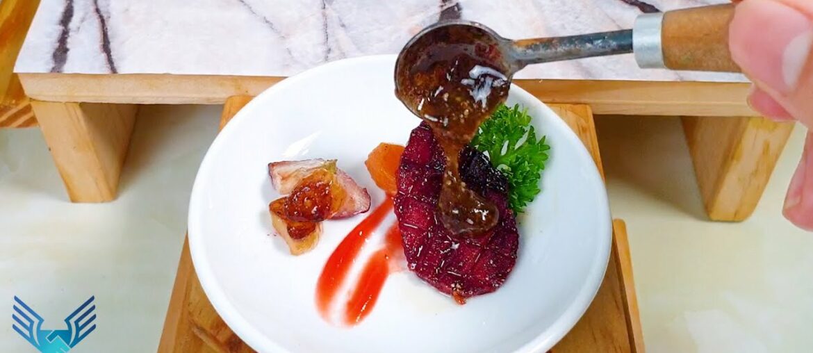Step by Step Miniature Pan Fried Beets with BBQ Sauce Recipe / Miniature Food Cooking Step by Step Miniature Pan Fried Beets with BBQ Sauce Recipe / Miniature Food Cooking