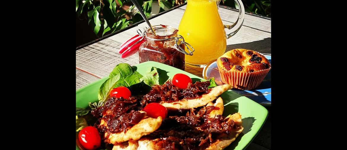 PUI LA GRATAR CU DULCEATA DE CEAPA ROSIE/GRILLED CHICKEN WITH RED ONION CONFIT PUI LA GRATAR CU DULCEATA DE CEAPA ROSIE/GRILLED CHICKEN WITH RED ONION CONFIT