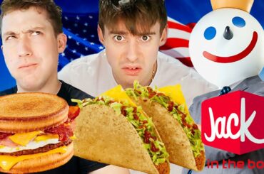British guys try Jack In The Box for the first time!
