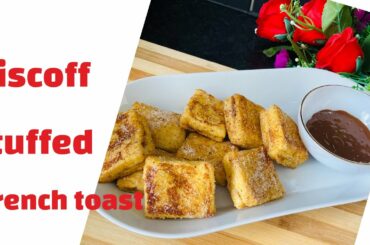 French bread toast recipe with (lotus Biscuff stuffed by ( s & f home cooking and vlogs.