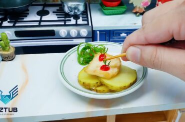 Amazing Mini Pan Fried Chicken Breast with Cream Mayonnaise with French Fries Recipe / Mini Food