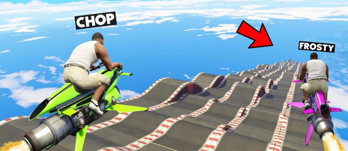 CHOP CHEATS AGAIN TO WIN THIS IMPOSSIBLE MEGA RAMP RACE GTA 5 CHOP CHEATS AGAIN TO WIN THIS IMPOSSIBLE MEGA RAMP RACE GTA 5