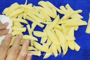 french fries with sauce recipe on hamari rewayat,new style finger chips recipe