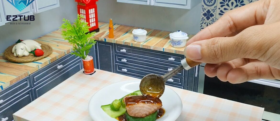 Delicious Miniature Pan Fried Tuna with Spicy Sauce and Peas Recipe / Mini Food Cooking Delicious Miniature Pan Fried Tuna with Spicy Sauce and Peas Recipe / Mini Food Cooking