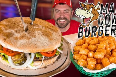 Giant Mad Cow Burger Challenge at Willie Beamon's Neenah, Wisconsin!!