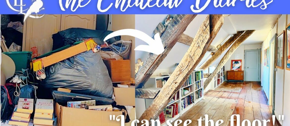 16 YEARS of CLUTTER GONE in 24 minutes | Clearing the chateau's top floor! 16 YEARS of CLUTTER GONE in 24 minutes | Clearing the chateau's top floor!