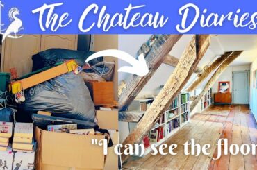 16 YEARS of CLUTTER GONE in 24 minutes | Clearing the chateau's top floor!