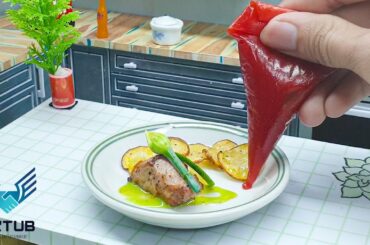 The Best Miniature Spicy Pork And French Fries / Easy Miniature French Fries Recipe / Mini Food