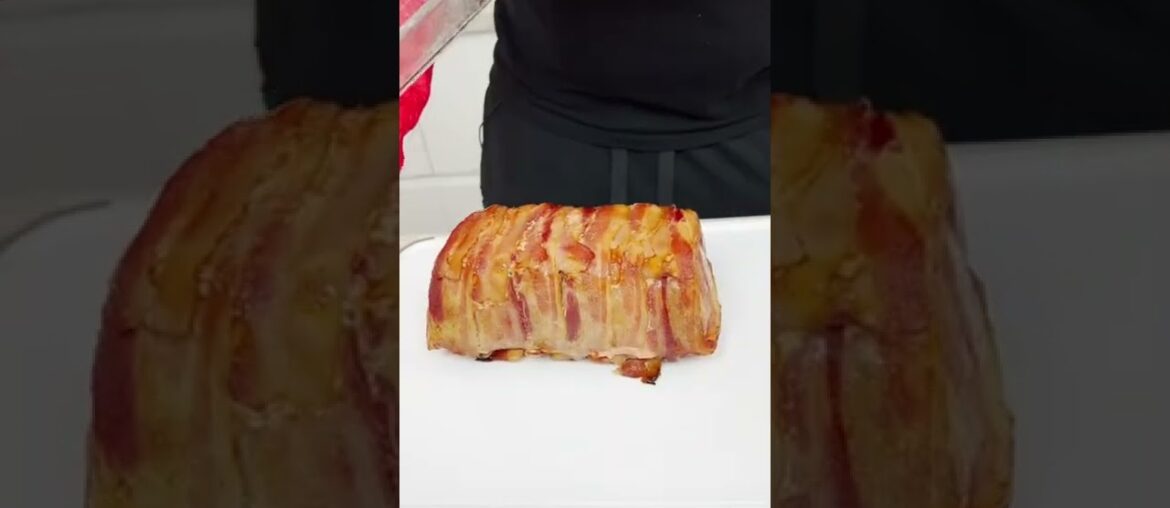 Bacon Wrapped Cheese Stuffed Meatloaf #shorts