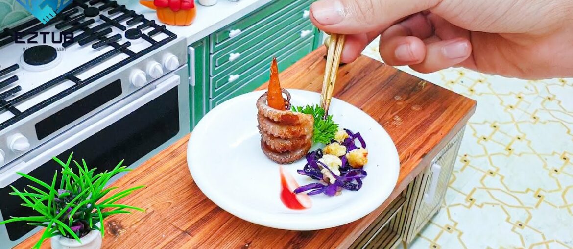 Step by Step Mini Pan fried Korean Octopus with Stir Fried Vegetables Recipe / Food Cooking Step by Step Mini Pan fried Korean Octopus with Stir Fried Vegetables Recipe / Food Cooking