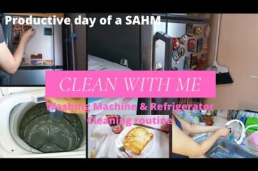 CLEAN WITH ME | FRIDGE + WASHING MACHINE CLEANING ROUTINE | FRENCH TOAST RECIPE | Mhean Reyes Vlogs